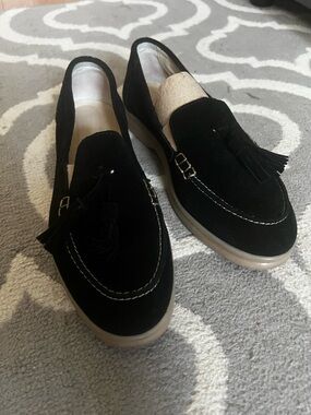 Women’s Black Suede Tassel Loafers